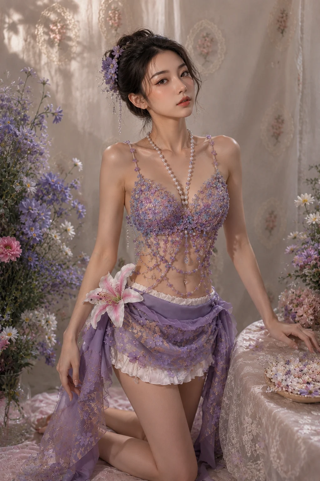 Violet floral fantasy design